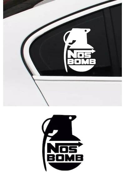 Nos Bomba Sticker, Nos Oto Sticker, Motor Sticker 25x18 Cm