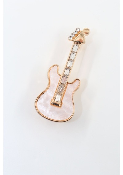 Sedef Gitar Broş. Yaka İğnesi Gitarlı Broş. Tasarım Gitar Broş. Erkek Broş. Kadın Broş. Gitar Broş. Gold