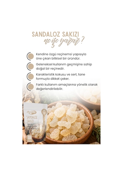 Sandaloz Sakızı 100 Gr Tane Sandaloz Sakızı, Doğal Reçine, Bitkisel Ürün