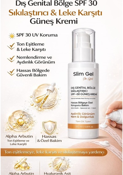Intim Genital Bölge Sıkılaştırıcı & Aydınlatıcı & Ton Eşitleyici Spf +30 Güneş Bakım Kremi -
