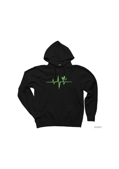 Doğa Sever Siyah Kapşonlu Sweatshirt Hoodie Siyah