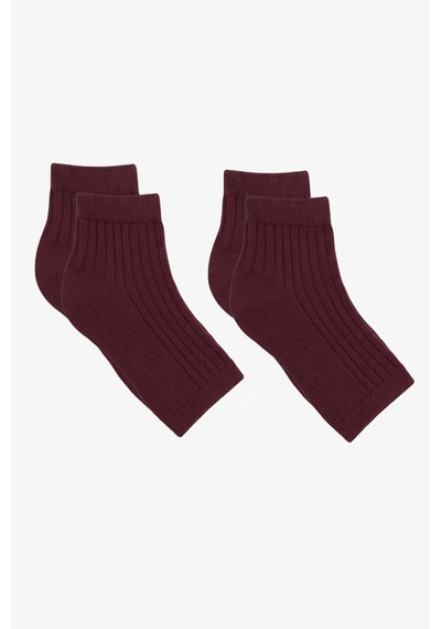 Cotenconcept 2 Çift Fitilli Burunsuz Kadın Çorap Bordo