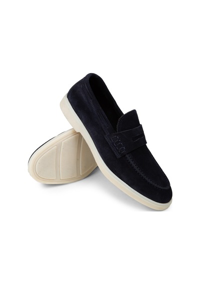 Deery Erkek Hakiki Süet Lacivert Loafer Ayakkabı - 02028mlcvc01 Lacivert