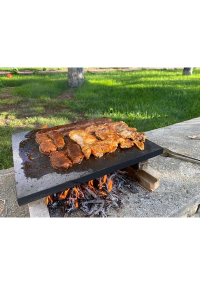 Mangal Taşı 35x40cm - Doğal Bazalt Taşı Mangal, Barbekü, Pişirme