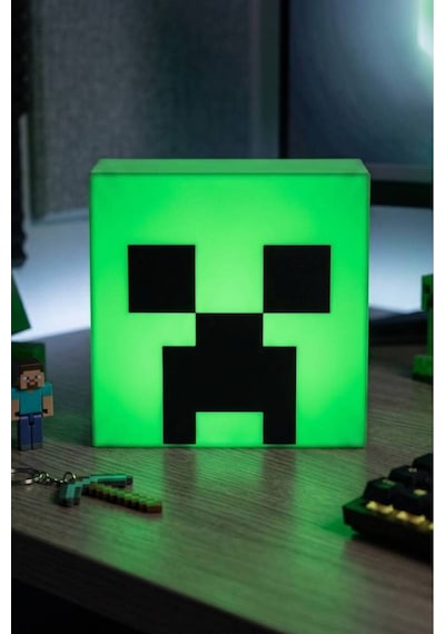 Minecraft Creeper Tasarımlı Dekoratif Aydınlatma Gece Lambası 20x20cm Çok Renkli