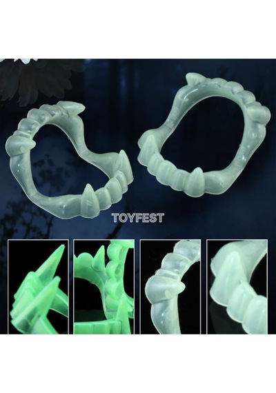 Cadılar Bayramı &halloween Parti Kostüm Aksesuarı 2 Adet Karanlıkta Parlayan Vampir Neon Glow Dişlik