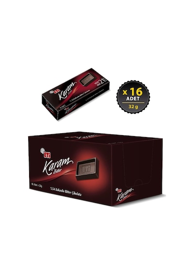 Eti Karam Mini Kakaolu Bitter Çikolata 16 x 32 G