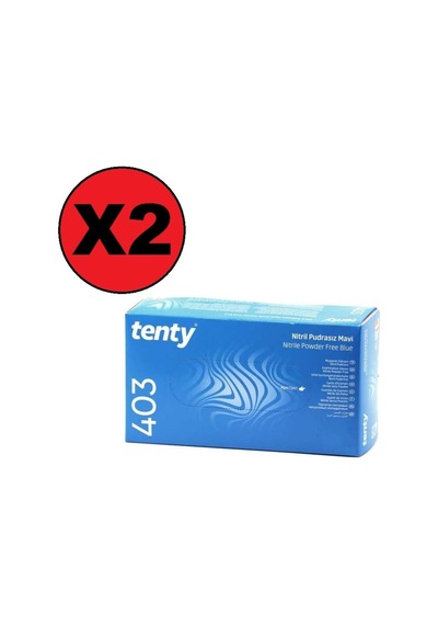 403 Nitril Pudrasız Mavi Muayene Eldiveni 2 Paket 100'lü 2 100 Large L
