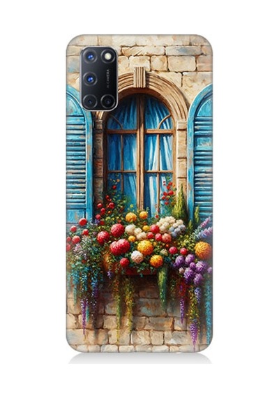 Oppo A92 Uyumlu Pencereden Renkli Hayat Desenli Silikon Kılıf Çok Renkli