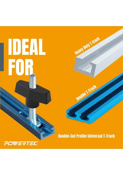 Powertec 71173 Düzenek Ve Sabitleme T-track Donanım Kiti, Düğmeli
