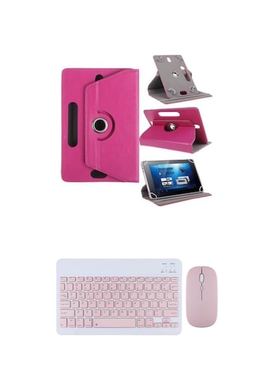 Hometech Alfa 8tx Kılıf Uyumlu Standlı Kablosuz Bluetooth Klavye Mouse Set Kılıf