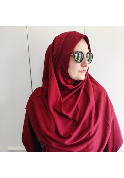 Tek Parça Namaz Elbisesi Bordo Bordo