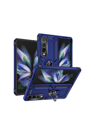 Samsung Uyumlu Galaxy Z Fold 4 Kılıf Zore Vega Kapak Mavi
