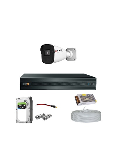 Rivo Dcam 1 Kameralı 40 Metre Gece Görüşlü Set 500gb Hdd