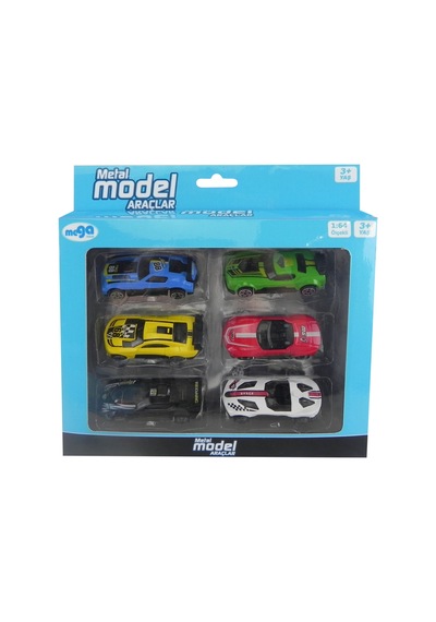 Die Cast 6'lı Metal Model Araçlar Mega