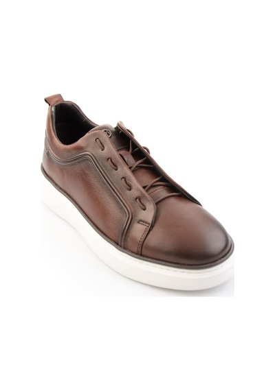 Taba Hakiki Deri Erkek Sneaker E01398028043 Taba