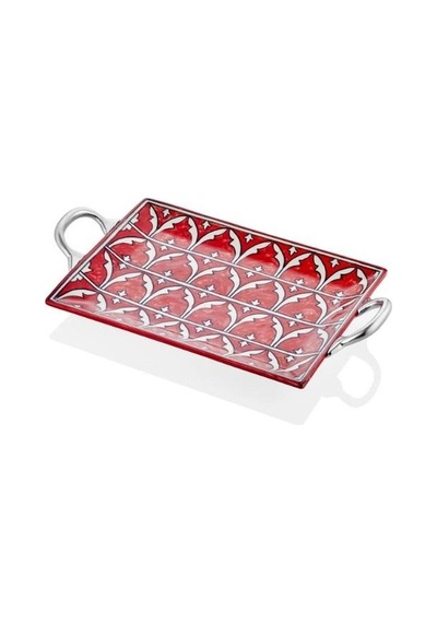 The Mia Corallo Servis Tepsisi Kırmızı 47x27 Cm Crl0018