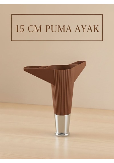Puma 15 Cm Ceviz-krom Mobilya Kanepe Tv Ünitesi Kosol Ayağı Ceviz-krom