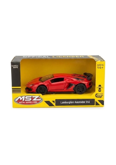Hobbiez Lisanslı Lamborghini Aventador Kapıları Açılabilir Model Diecast 1.36 Ölçek Metal Model Araç Kırmızı