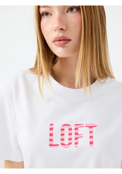 Box Fit Kadın Tshirt K.kol Beyaz
