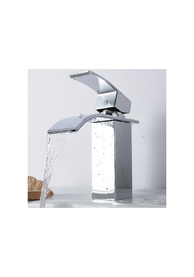 Rena Design Lavabo Bataryasi Krom Şelale Kare Gövde Eğimli Havza Banyo Armatür Çift Giriş Musluk Lüks Ergonamik