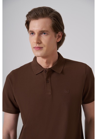 Morven Erkek Kahve Basic Polo Yaka Dynamic Fit T-shirt 26yc018007400 Kahve