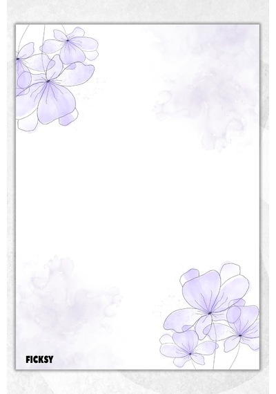 A5 Çiçek Bloknot Çizgisiz Defter - 50 Yaprak - Memopad - Notepad - Not Defteri - Not Kağıdı - 1994 Çok Renkli