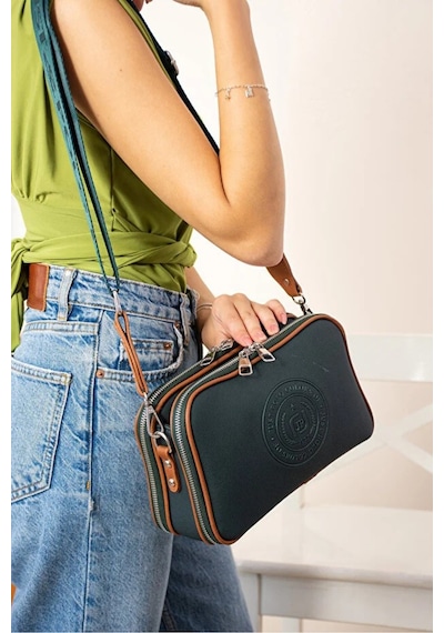 Just Polo Kadın Ayarlanabilir Askılı Su Geçirmez Lüks Omuz Çantası Shoulder Bag Ebat: 16 X 26 Cm Lacivert - Taba