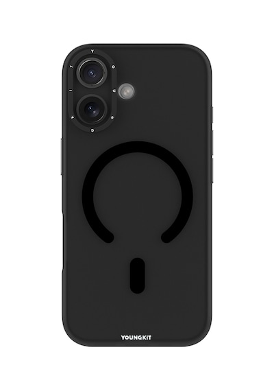 Apple Uyumlu iPhone 17 Kılıf M-safe Şarj Özellikli Youngkit Hidden Sand Serisi Kapak Siyah Siyah