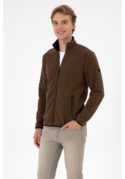 U.S. Polo Assn. Erkek Regular Fit Kahverengi Polar Örme Hırka 50313779-VR029