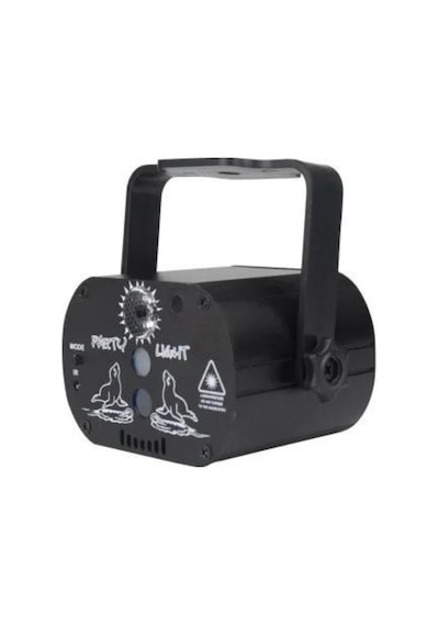 Ginny Disko Led Rgb Lazer Işıklı Led Aydınlatmalı Mini Sahne Ses Kontrollü Parti Işığı Ct-lzr1 Siyah Black