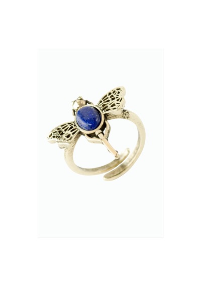 Yusufçuk - 885 - Doğaltaşlı Otantik - Nazblsmm - Yüzük Lapis Bronz