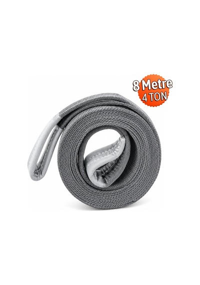 Sapan Polyester Spanzet 4 Ton 8 Metre Gri Sağlam Yük Kaldırma Taşıma İndirme Esnek Halat Polyester