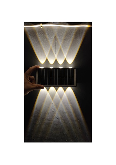 Amber Rengi Güneş Enerjili Led Aplik Ct-8010 - Solar Enerjili Bahçe Aydınlatma Turuncu Belirtilmemiş