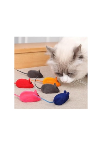 4'lü Sesli Fare Kedi Oyuncağı Seti