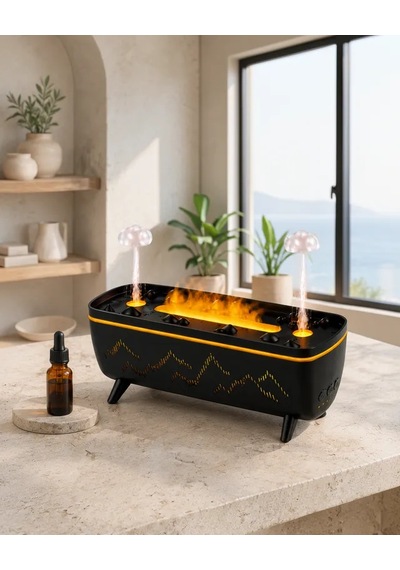 Astraltech Hava Nemlendirici Aromaterapi Difüzörü 8 Saat Zamanlayıcılı Siyah