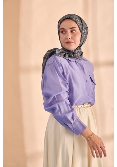 Silk Home Yaz Esintisi Eşarp 150002-12 Çağla, Lila Mavi, Taş, Sisli Yeşil