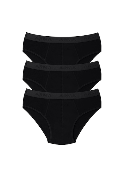 Arma Yıldız Erkek Bambu Slip Külot Düz Siyah 3'lü Paket Siyah