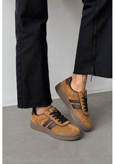 V.S.H Velvet Rota Kadın Camel-siyah Sneaker Spor Ayakkabı - Kadın Günlük Ayakkabı-2524