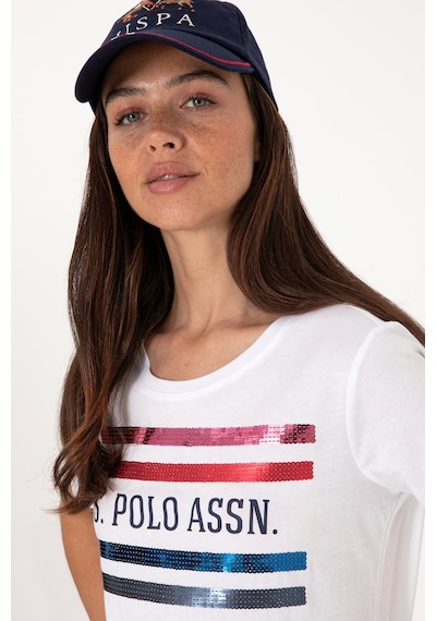 U.S. Polo Assn. Kadın Beyaz Bisiklet Yaka Tişört 50299762-VR013