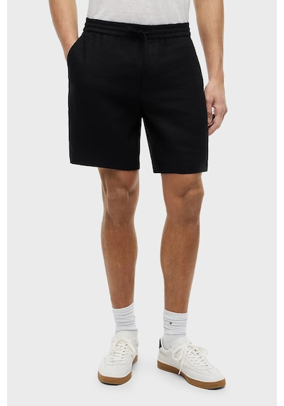 Tommy Hilfiger Bağlamalı Normal Bel Keten Bermuda Short Erkek Short Mw0mw44353 Bds Siyah