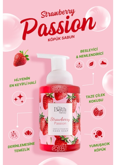 The Bath Factory Çilek Özlü Nemlendirici Köpük Sabun 300 ML