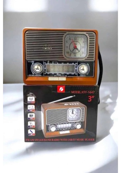 Mey İthalat Ahşap Görünümlü Retro Bluetooth Radyo Usb,aux Ve Sd Kart Girişli