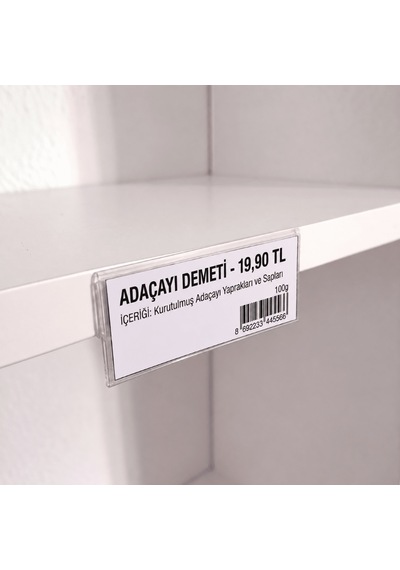 Cep Tipi Yapışkanlı Şeffaf Etiketlik 8x4cm U Tipi 200lü Paket 200 Adet