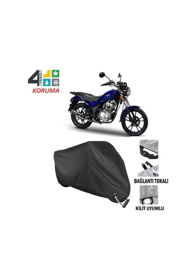 Motoran Fabio 150 Motosiklet Brandası ( Kilit Uyumlu - Siyah