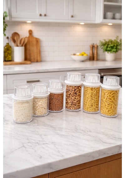 Decorev Erzak Saklama Kabı 900ml - 1300 Ml 6lı Set Şeffaf