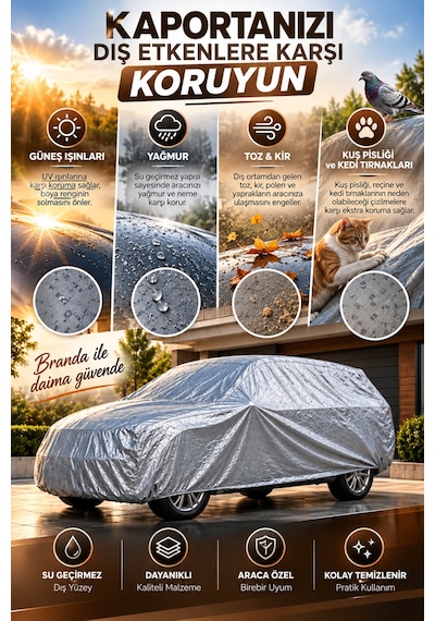 Renault Cli O 6 2026 Ve Sonrası Hatchback Uyumlu Araba Brandası Oto Branda Araba Örtüsü Araç Çadırı