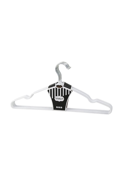 Beyaz 10pcs Silikon Kaplamalı Metal Elbise Askısı 40cm 4741 Altın - Krom