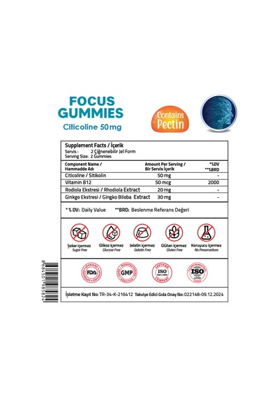Focus Sitikolin 60 Gummies