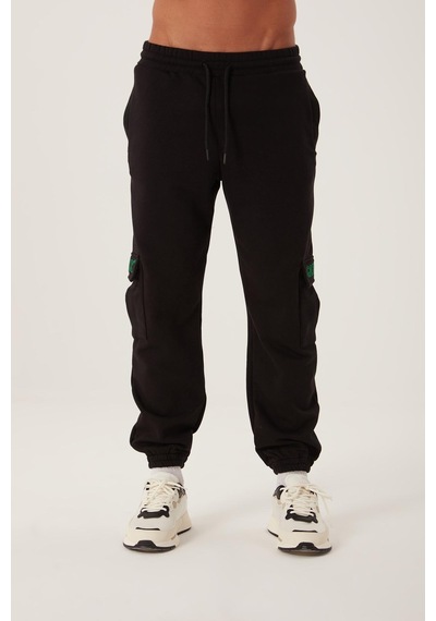 Quhox Erkek 3 İplik Jogger Eşofman Altı Siyah